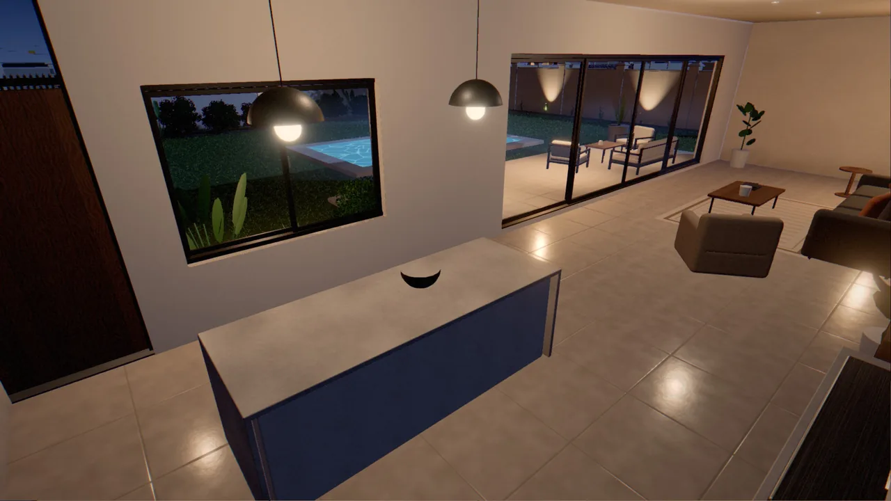 Kitchen camera at night
