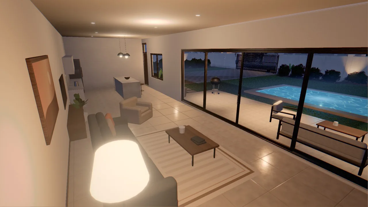 Lounge camera at night