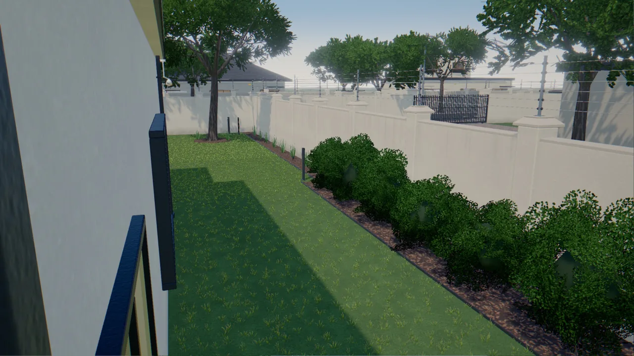 Side camera: the passage along the boundary wall