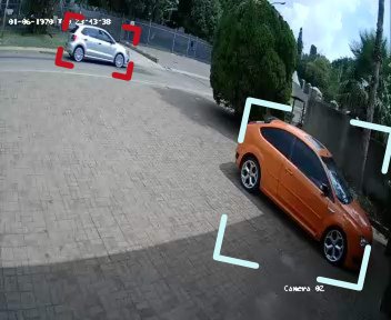 Two vehicles detected on a driveway camera