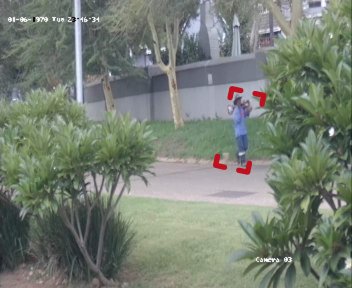 Person detected on a garden camera in daylight